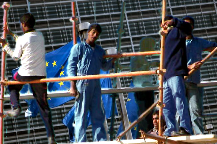 Travailleurs immigrés du BTP à Bruxelles - © The Telegraph